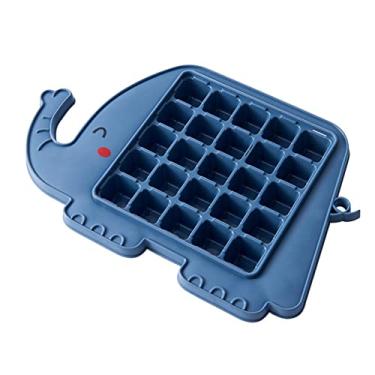 Imagem de Bandeja de cubo de gelo 25 grade molde de silicone de gelo bandeja de gelo doméstico faça você mesmo máquina de sorvete pastelaria silicone molde de cubo de gelo molde de cubo de gelo (cor: elefante azul)