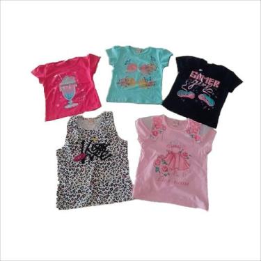 Imagem de Kit 5 Blusinhas Infantil Juvenil T-Shirt Meninas Atacado - Barbosa E R