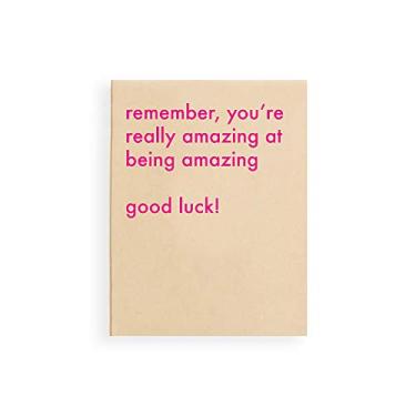 Imagem de Cartões engraçados de boa sorte (impressão de letra, A2) Remember You're Really Amazing at Being Amazing Good Sork, Blank Inside, Cartão de felicitações com envelope