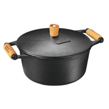 Imagem de Panela de Ferro Fundido Caçarola Redonda Tampa de Ferro