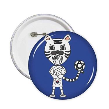 Imagem de Broche de futebol coreano branco tigre múmia broche de crachá botão decoração acessório 5 peças