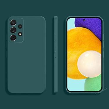 Imagem de Capa de telefone de silicone quadrado doce para samsung galaxy a33 a53 a73 5g a13 a03 a52s a02 a02s a12 a22 a32 a52 a72 a82 capa macia fina, verde escuro, para galáxia a03 164mm