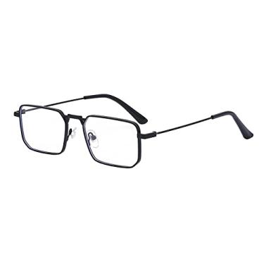 Imagem de Óculos de sol retangulares pequenos masculinos óculos de sol punk para mulheres com óculos de sol quadrado steampunk, transparente, sem caixa