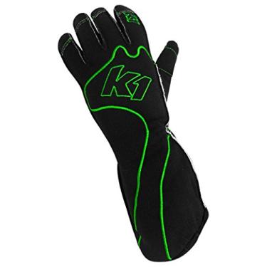 Imagem de Luvas de corrida K1 Race Gear RS1 com costura reversa Kart (verde/preto, PP)