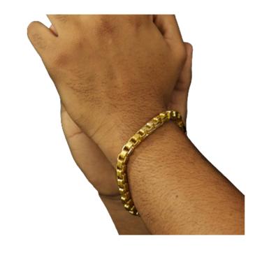 Imagem de Pulseira Cubinho Elo Duplo 6mm moeda antiga