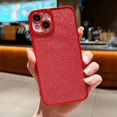Imagem de Capa de luxo Bling Glitter Plating para iPhone 13 Pro Max 12 11 X XR XS 8 7 Plus 6 6S SE 2020 2022 Capa de silicone macio à prova de choque, vermelha, para iphone 6 6S