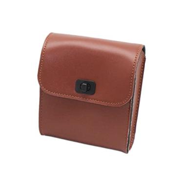 Imagem de TOTMOX Mini bolsa de montagem de guiador, bolsas de couro PU para motocicleta, bolsa de bicicleta de montanha, bolsa universal de rolo de barra de motocicleta bolsa de ferramentas de armazenamento, marrom