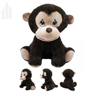 Imagem de Macaco De Pelúcia Sentado 39cm Marrom Super Fofo - Fofy Toys