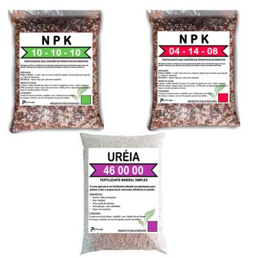 Imagem de KIT II Fertilizante NPK 10.10.10 | 04.14.08 e UREIA agrícola