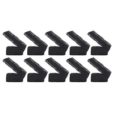 Imagem de Venda Louca Fita de renda, guarnição de renda DIY acessórios de roupas para embalagens de Natal para embrulho de presente para decoração de costura de cabelo para artesanato de costura(Black-C4)