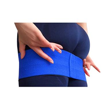 Imagem de Elonglin – Cinto elástico para ioga e quadril para fitness feminino e masculino – Faixa de resistência para exercícios e exercícios – Azul M