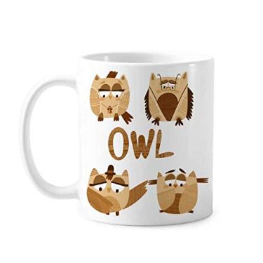 Imagem de Chapéu de vidro sino coruja Art Deco presente moderno caneca cerâmica café porcelana louça