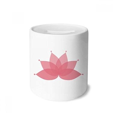 Imagem de DIYthinker Caixa de moedas de cerâmica com flor de lótus rosa para presente de porta-moedas