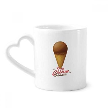 Imagem de Caneca marrom de chocolate sorvete caneca de café cerâmica copo de coração de vidro