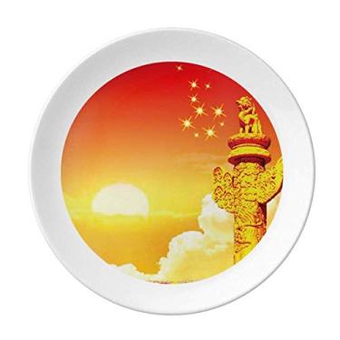 Imagem de Sun Star Ornamental Placa de Bandeira de Coluna Decorativa de Porcelana Salver Prato de Jantar