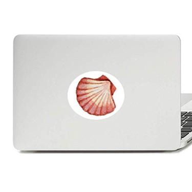 Imagem de Adesivo de notebook com emblema de vinil e ilustração vermelha da vida marinha da Scallop