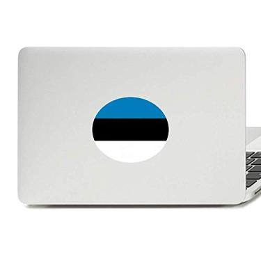 Imagem de Adesivo de notebook com emblema da bandeira nacional da Estônia com a bandeira da Europa