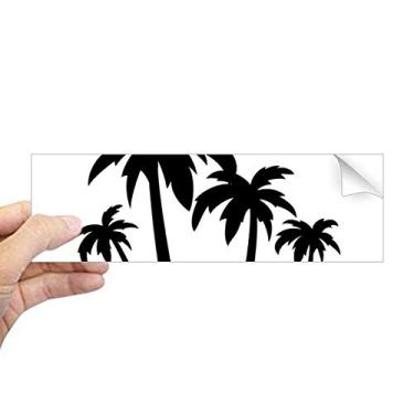 Imagem de DIYthinker Adesivo retangular de para-choque com silhueta de coqueiro, planta preta, decalque para janela