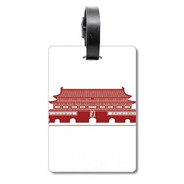 Imagem de Tiananmen Chairman Mao Red Chinese Suitcase Bag Tag Luggage Card Hanging Scutcheon Label