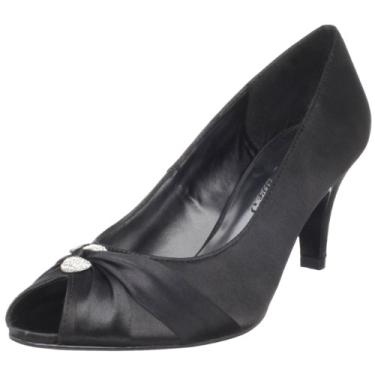 Imagem de Easy Street Sapato feminino Sunset Peep-Toe, Cetim preto, 10