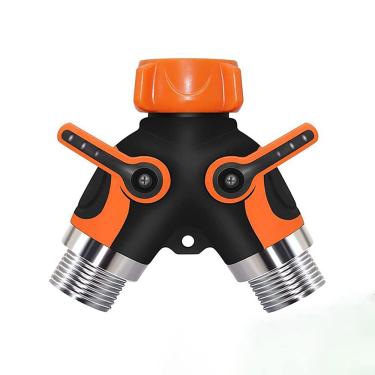 Imagem de C/H Conector de torneira de mangueira de 2 vias 3/4", divisor de mangueira de jardim de 2 vias, conector de mangueira de válvula Ourdoor, divisor de torneira de água dupla em Y, adaptador de torneira para irrigação de jardim