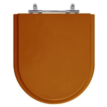 Imagem de Assento Sanitário Riviera Caramelo Tampa para Vaso Celite Madeira Laqueada