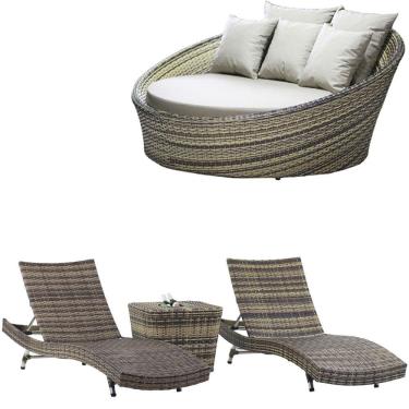 Imagem de 2 Espreguiçadeiras Bona e Mesa Grécia com Chaise em Alumínio - Piscina, Jardim, Área