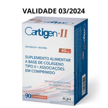Imagem de Colágeno Não Hidrolisado Cartigen Tipo Ii 40Mg 90 Comprimidos - Fqm Va