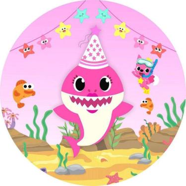 Imagem de Painel Redondo 3D Sublimado Baby Shark Frd-743