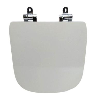 Imagem de Assento Sanitário Poliéster para Louça Debba Square/classic roca Slow Close Cromado Branco