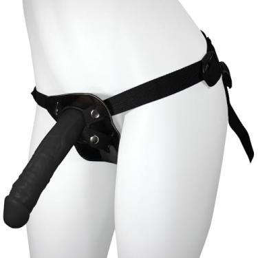 Imagem de Cinta Peniana Ajustável com Pênis Realístico Eros 20 x 4,5cm Preto