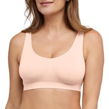 Imagem de Bali Um sutiã sem fio U liso, sutiã modelador sem bojo sem costura, sutiã pulôver com faixa inferior que não enrola e alças que não apertam, Rosa rosado, M