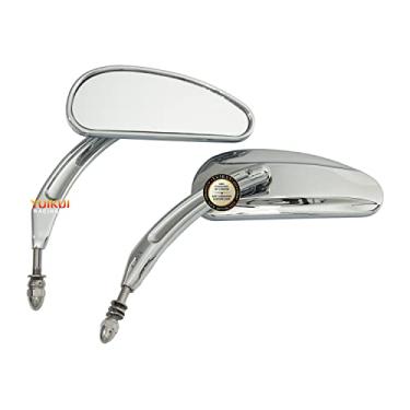 Imagem de Espelhos retrovisores traseiros cromados ou pretos para motocicleta M8 Espelhos completos de alumínio compatíveis com Harley Davidson Softail/menino gordo/bad boy/trem noturno/deluce sport glide Tour