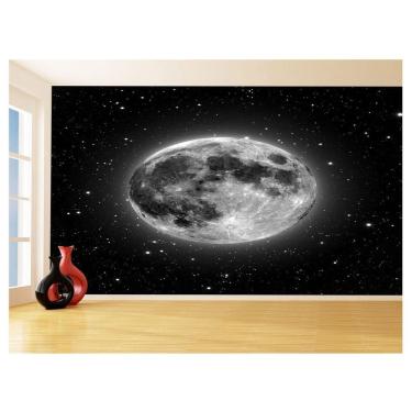 Imagem de Papel De Parede Céu Lua Cheia Estrelas Espaço 3,5M Nsk122