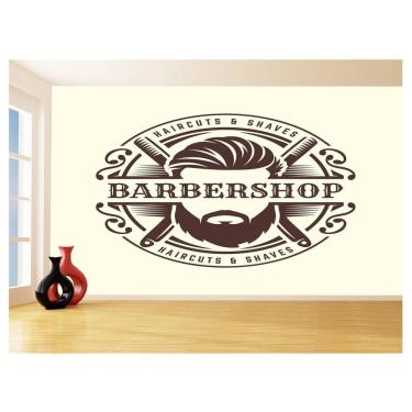 Imagem de Papel De Parede 3D Barbearia Barber Shop Logo 3,5M Brb29