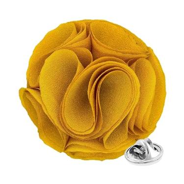Imagem de Vittorio Vico Broche de lapela formal de flor rosa para homens - broche de rosa, flor de rosa para homens, 2.5" (6.36CM), Poliéster, Não aplicável