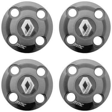 Imagem de 4Un Calota Centro Roda Clio Kangoo Logan Preto Fosco