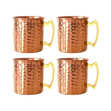 Imagem de Kit 4 Canecas Moscow Mule Cobre 350ml Marteladas