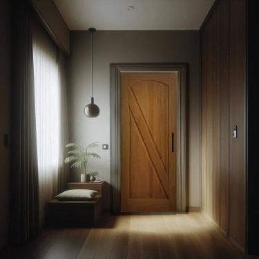 Imagem de Porta de Madeira Maciça 210x92cm Amofadada Cedro Arana Natural