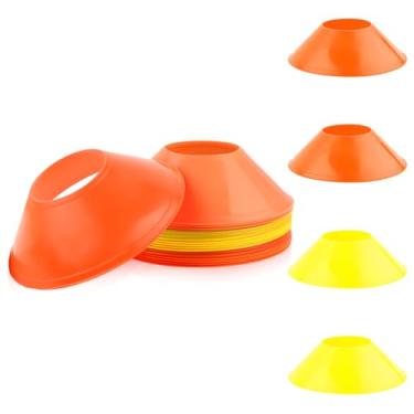Imagem de XIHIRCD 20 cones de futebol para treinamento esportivo, cones de futebol flexíveis, cones de agilidade esportiva, cones de treinamento para basquete, futebol, corrida, treinos esportivos, marcadores