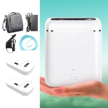 Imagem de CNAOHGHN Concentrador De Portatil De pulsado leve,fluxo de engrenagem de 1~5, concentração de oxigênio 95% ± 3,Com Bateria 2*5000mah+bolsa + cabo de alimentação para carro, para viagens, montanhismo