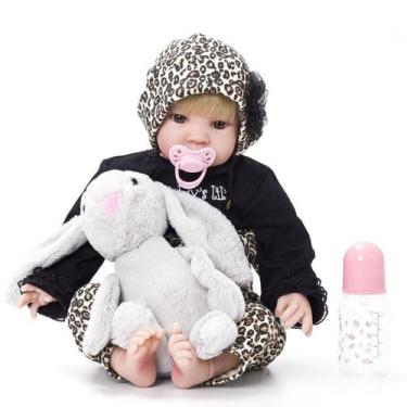 Imagem de Bebê Reborn Kaydora Bianca  traços delicados e riqueza de seus detalhe