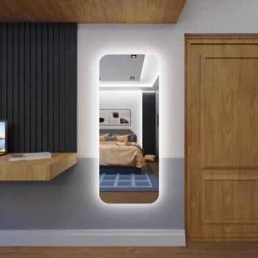 Imagem de Espelho organico de luxo pinterest 150x60 e14 incolor led branco frio 