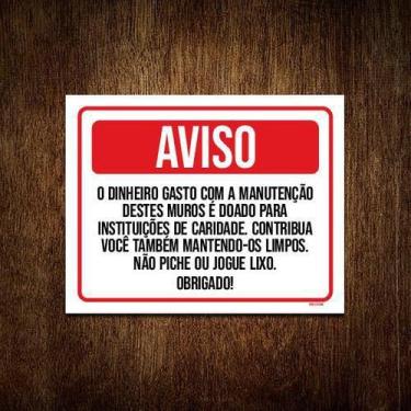 Imagem de Kit 10 Placas Aviso Não Pixe Não Jogue Lixo Muros - Sinalizo.Com