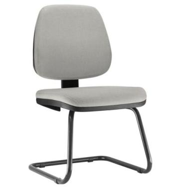 Imagem de Cadeira Para Escritório Job L02 Fixa Linho Cinza - Lyam Decor