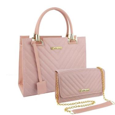 Imagem de Bolsa Feminina Transversal Tote De Lado + Bolsa Carteira Kit - Selfie 