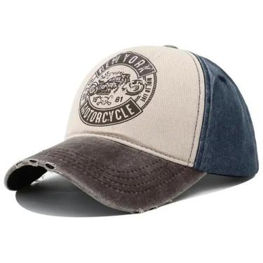 Imagem de Boné trucker beisebol vintage aba curvada motocicleta ajustável unisse