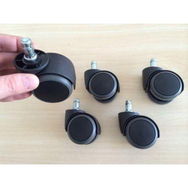 Imagem de Kit 60 Rodizio Roda Nylon Pu Anti Risco Cadeira Escritorio - SQUADRONI