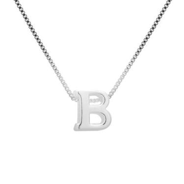 Imagem de Colar Corrente Letra Lisa Inicial Banhado Prata 925 - Papillon Semi Jó