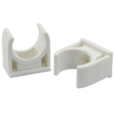 Imagem de Hordion 100 peças de grampos de tubulação de água de PVC em forma de U para tubos de água de 1/5.1 cm (16 mm) Bandejas de TV Tubulação Tubulação Suporte de Mangueira Tubo Pex